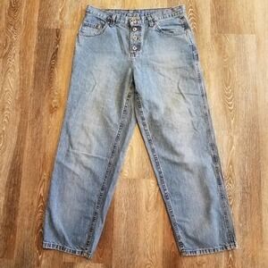 LEE Button Fly Mom Jeans 12p 32x28 Vintage